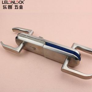 双开门带把手圆形玻璃门锁